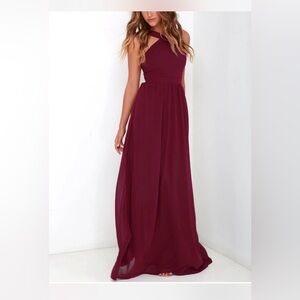 Lulu's Deep Wine Maxi Dress